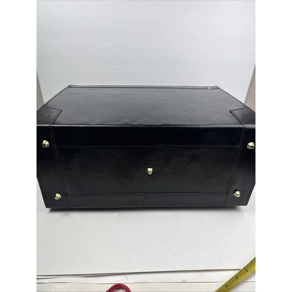 Vintage Pilot Case Catalog Briefcase Black Leather Combination Locks Attache New